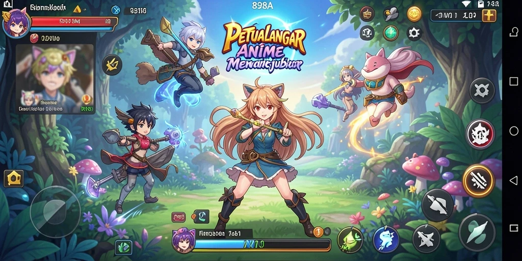 Screenshot gameplay 898A yang menunjukkan karakter dan aksi yang dinamis.