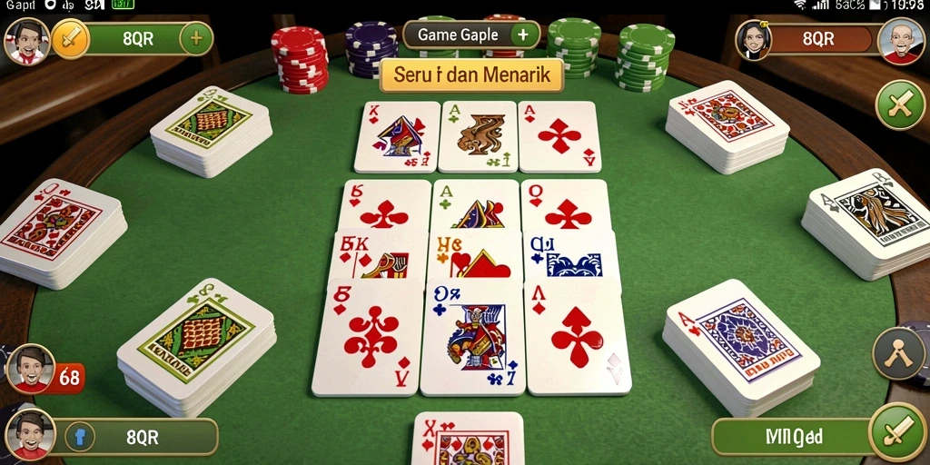 Gameplay seru Gaple di 8QR dengan visual menarik.