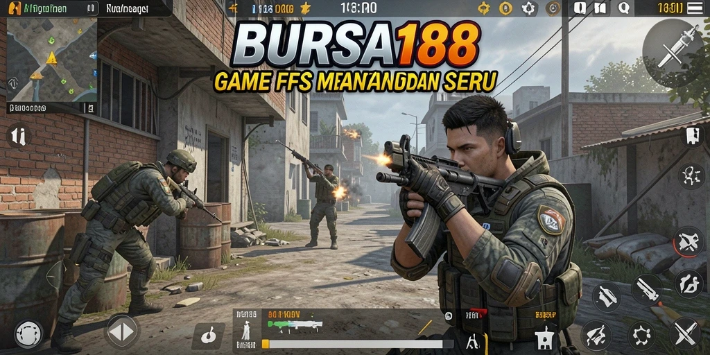 Gambaran gameplay intens BURSA188 dengan aksi FPS yang menegangkan.