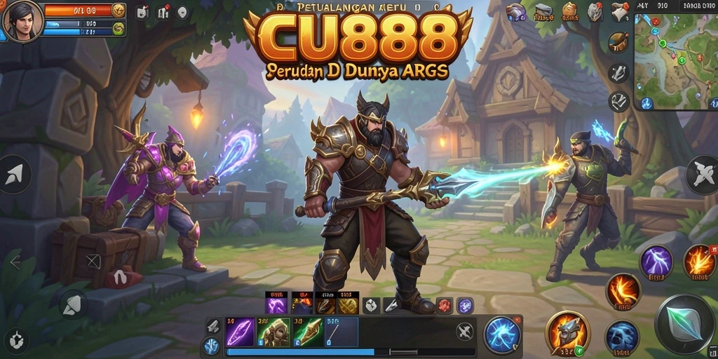 Tangkapan layar CU888 menampilkan aksi pertempuran ARPG yang mendebarkan.
