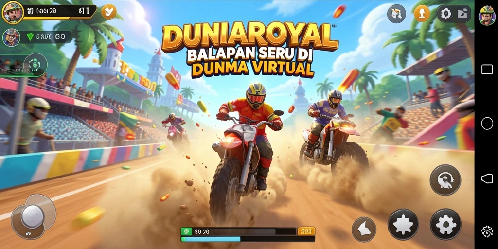 Tampilan gameplay seru dan adrenalin tinggi dalam DUNIAROYAL.