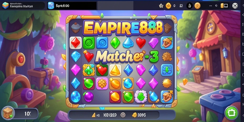 Tampilan gameplay seru EMPIRE88 dengan tantangan Match-3.