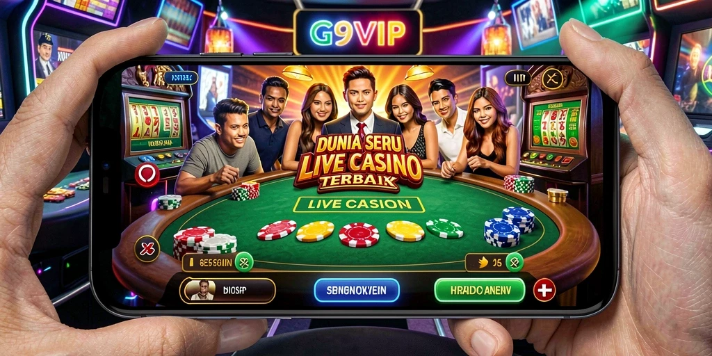 Tampilan mengejutkan dari gameplay interaktif G9VIP Live Casino.