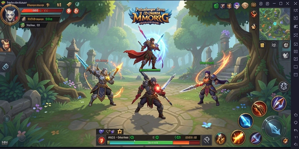 Screenshot H03 menampilkan aksi seru dalam pertarungan MMORPG.