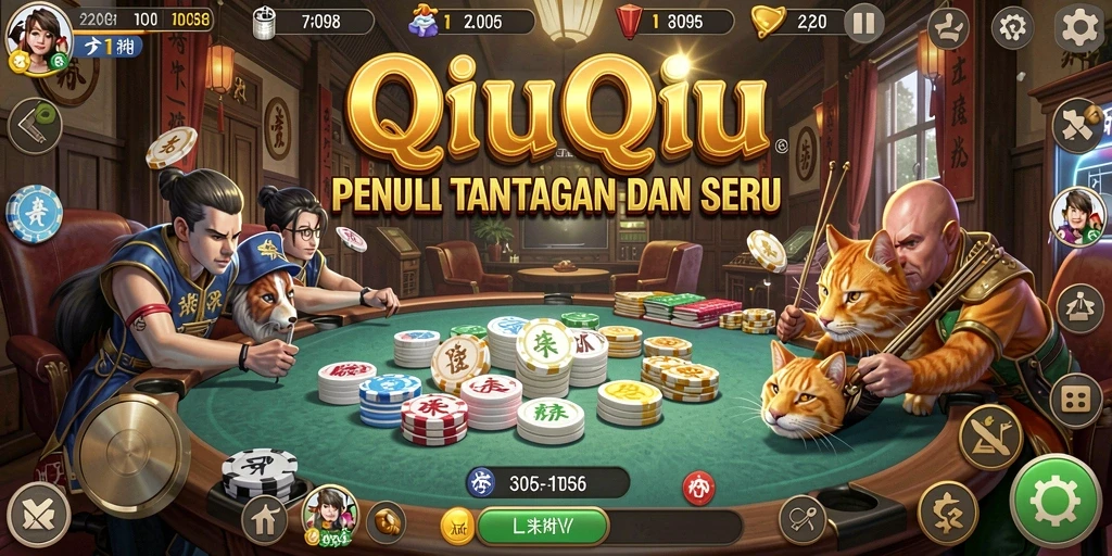 Screenshot menampilkan gameplay seru dalam ID098 QiuQiu.