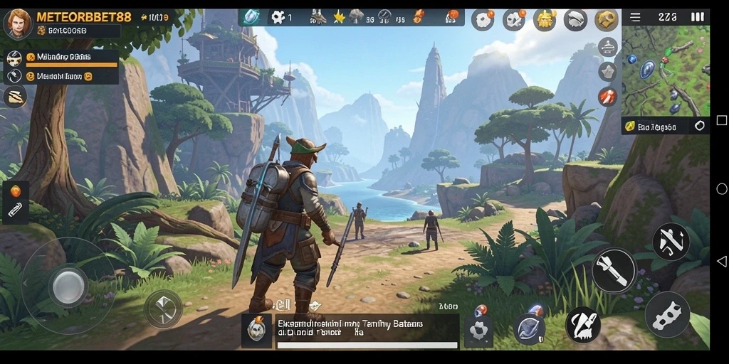 Screenshot menunjukkan gameplay eksplorasi dunia terbuka yang menakjubkan.