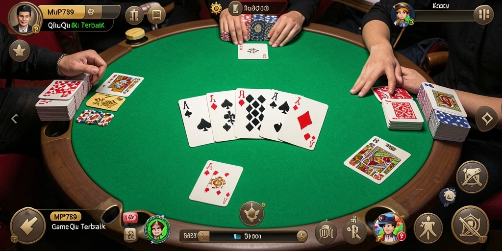 Tampilan gameplay QiuQiu yang seru dan mengasyikkan.