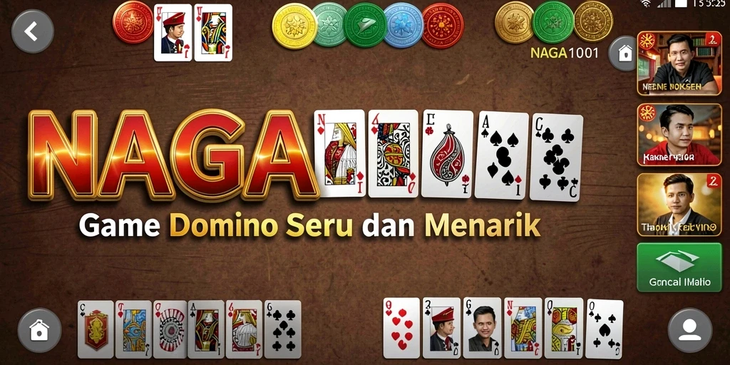 Screenshot gameplay NAGA1001 menampilkan keseruan bermain Domino.