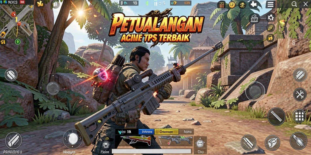 Tampilan menegangkan dalam gameplay TPS di NOX123.