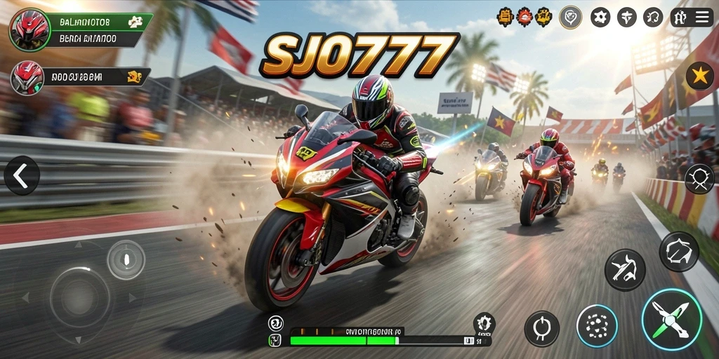Screenshot SJO777 menampilkan aksi balapan motor yang seru.
