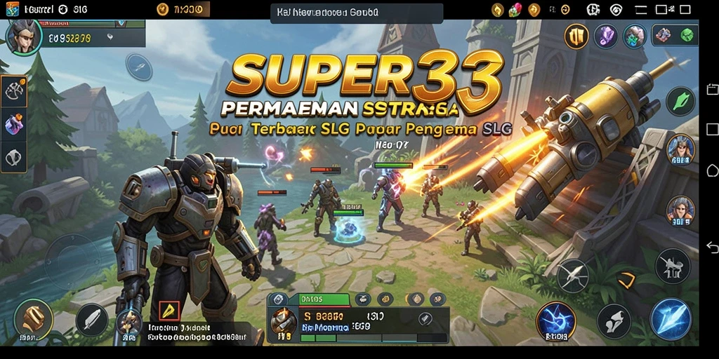 Tangkapan layar menunjukkan pertempuran strategis di SUPER33.