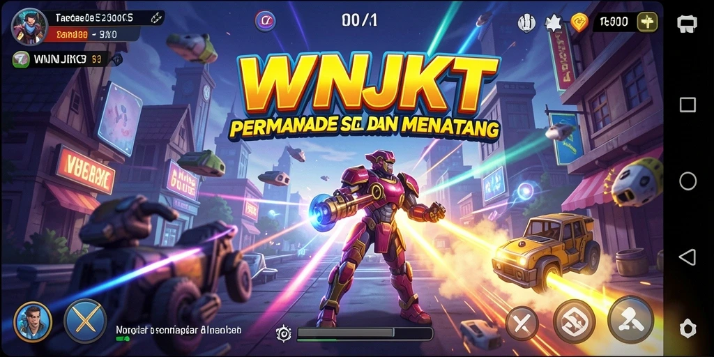 Tampilan gameplay seru WINJKT dengan karakter yang beraksi.